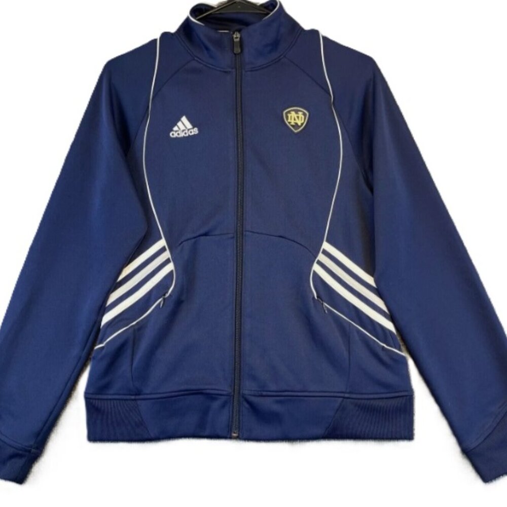 Womens Adidas Climalite Full Zip Warm Up Jacket Notre Dame Fighting Irish Med